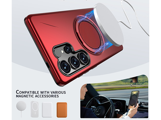 Impact Case with Ring for Samsung Galaxy S25 Ultra - Red