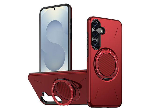 Impact Case with Ring for Samsung Galaxy S25+ - Red Impact Case