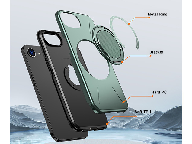 Impact Case with Ring for iPhone 16e - Green