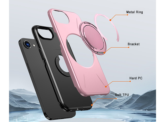 Impact Case with Ring for iPhone 16e - Pink