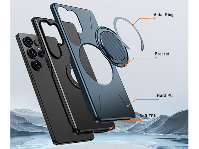 Impact Case with Ring for Samsung Galaxy S24 Ultra - Blue