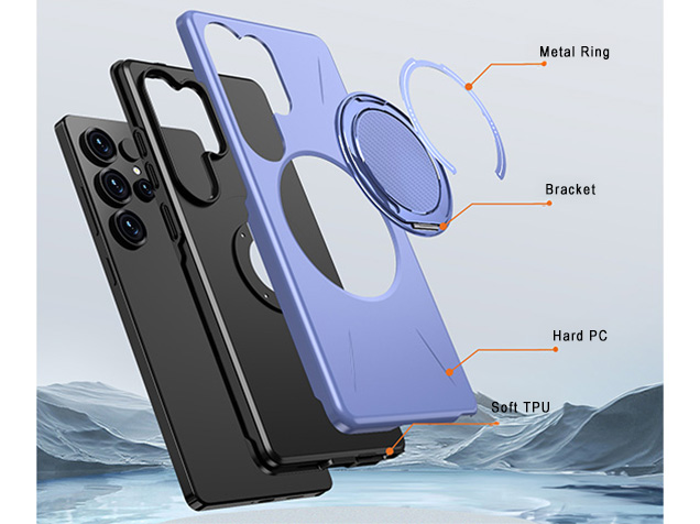 Impact Case with Ring for Samsung Galaxy S24 Ultra - Purple