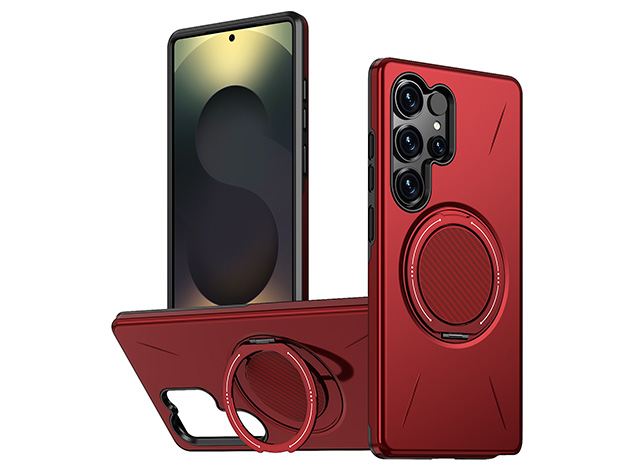 Impact Case with Ring for Samsung Galaxy S24 Ultra - Red Impact Case