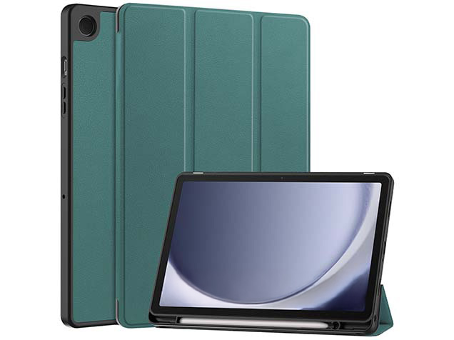 Premium Slim Synthetic Leather Flip Case with Stand for Samsung Galaxy Tab A11+ 11 inches - Teal Leather Flip Case