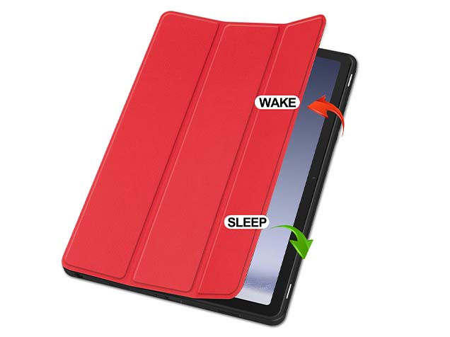 Premium Slim Synthetic Leather Flip Case with Stand for Samsung Galaxy Tab A11+ 11 inches - Red