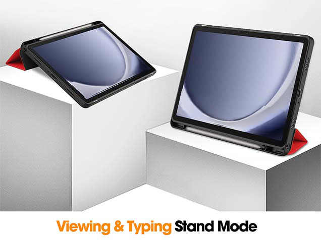 Premium Slim Synthetic Leather Flip Case with Stand for Samsung Galaxy Tab A11+ 11 inches - Red