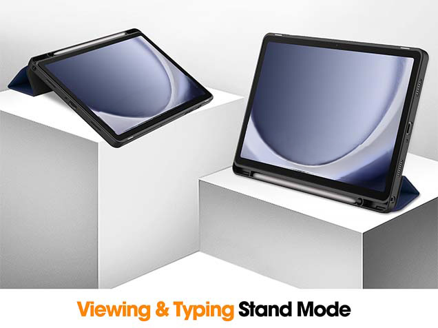 Premium Slim Synthetic Leather Flip Case with Stand for Samsung Galaxy Tab A11+ 11 inches - Navy