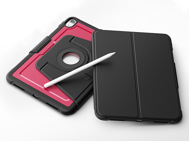 Stylish Robust Case for the iPad 10th & 11th Gen - Rose Red Leather Flip Case
