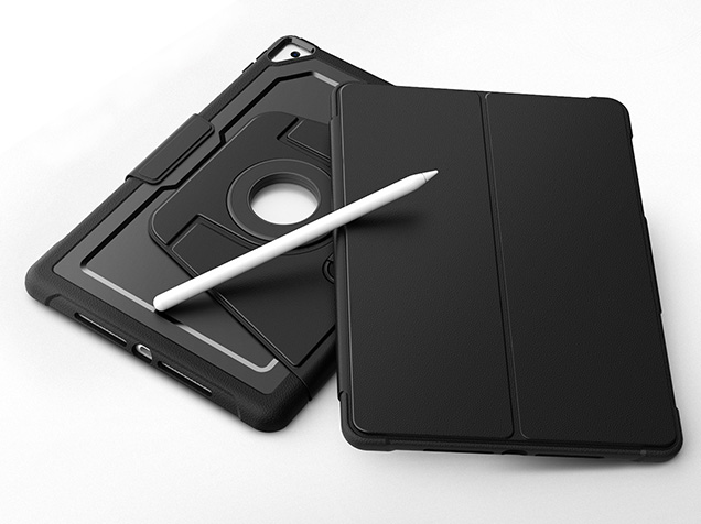 Stylish Robust Case for the iPad 10.2 (9th, 8th & 7th Gen) - Black Leather Flip Case