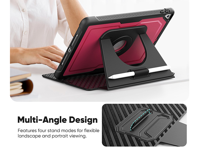 Stylish Robust Case for the iPad 10.2 (9th, 8th & 7th Gen) - Rose Red