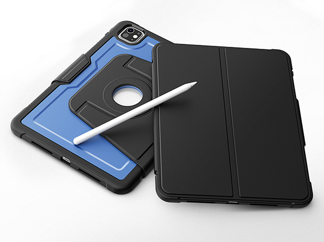 Stylish Robust Case for the iPad Pro 11 (2025 / 2024) - Blue Leather Flip Case