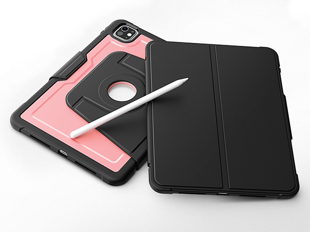 Stylish Robust Case for the iPad Pro 11 (2025 / 2024) - Dusty Pink Leather Flip Case