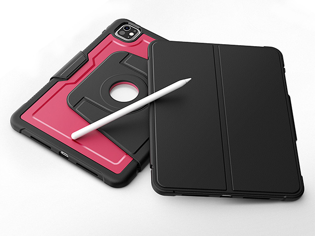 Stylish Robust Case for the iPad Pro 11 (2025 / 2024) - Rose Red Leather Flip Case