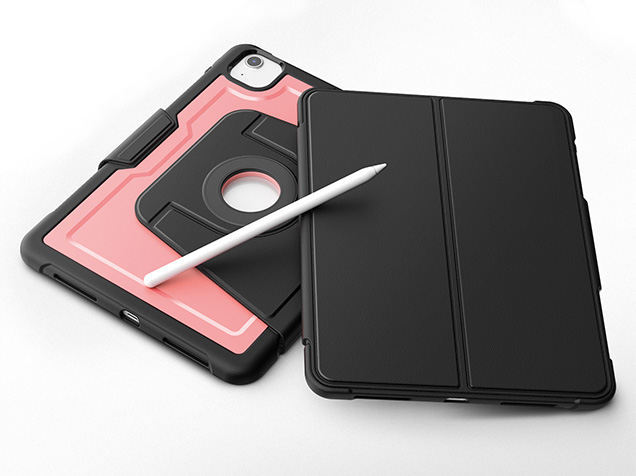 Stylish Robust Case for the iPad Air 11 (2025 / 2024) - Dusty Pink Leather Flip Case