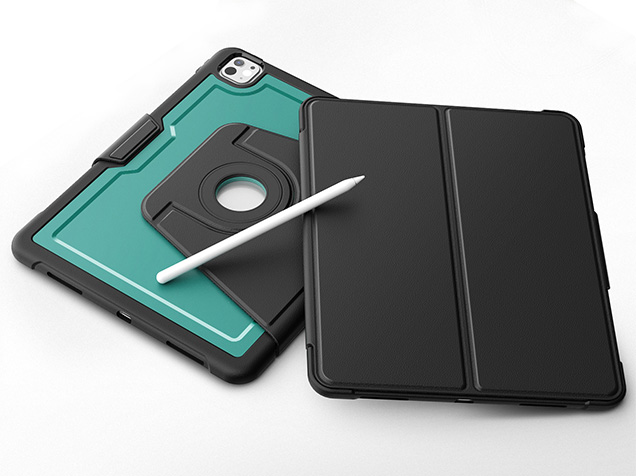 Stylish Robust Case for the iPad Pro 13 (2025 / 2024) - Green Leather Flip Case