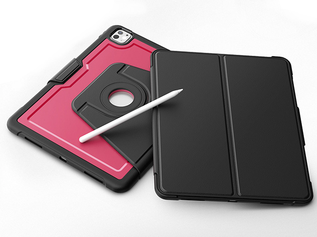 Stylish Robust Case for the iPad Pro 13 (2025 / 2024) - Rose Red Leather Flip Case