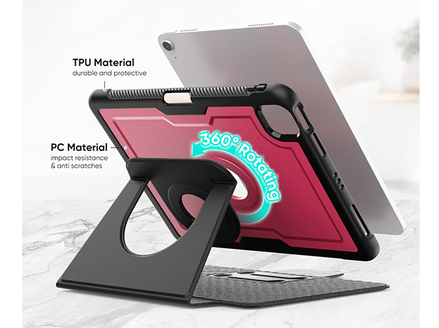 Stylish Robust Case for the iPad Pro 11 (4th, 3rd, 2nd, & 1st Gen) - Rose Red