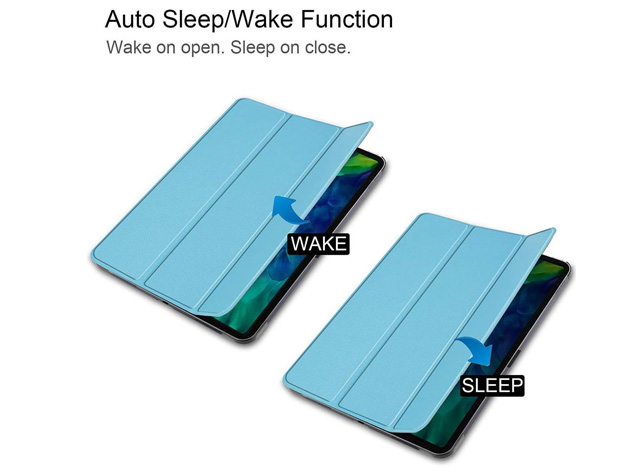 Premium Slim Synthetic Leather Flip Case with Stand for iPad Pro 11 (20 / 18) - Sky Blue