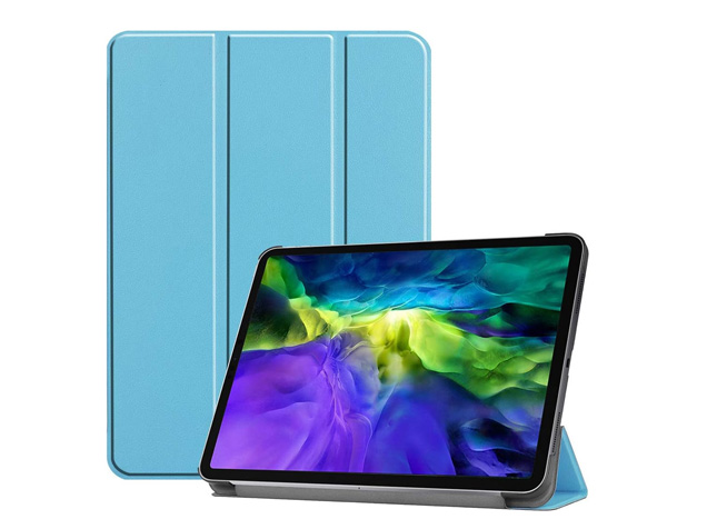 Premium Slim Synthetic Leather Flip Case with Stand for iPad Pro 11 (20 / 18) - Sky Blue