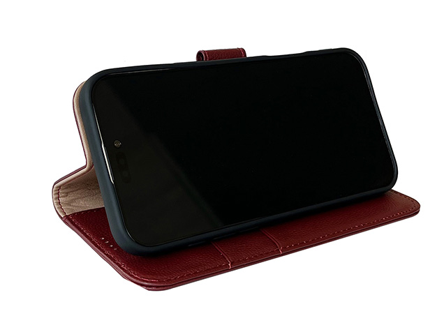 Premium Leather Wallet Case for Apple iPhone 17e - Rosewood