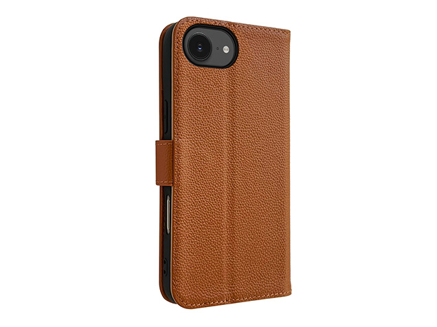 Premium Leather Wallet Case for Apple iPhone 17e - Caramel Leather Wallet Case