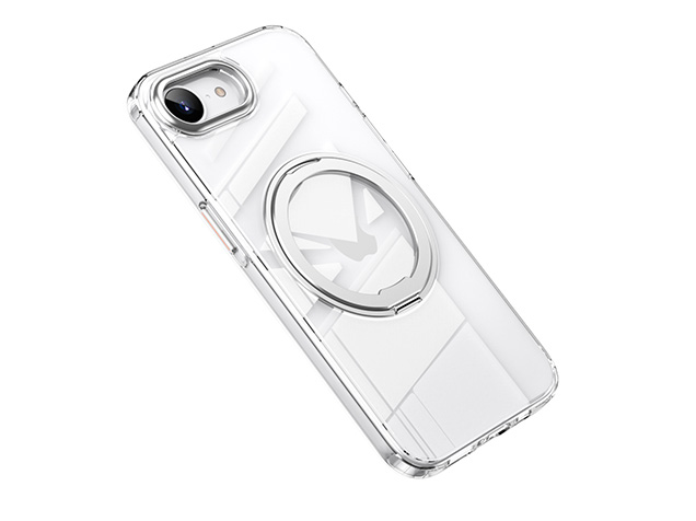Magnetic Ring Stand Case for iPhone 17e - Clear / Silver