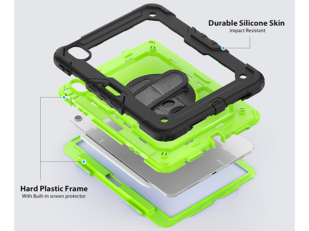 Rugged Impact Case with Strap for iPad Air 11 (2026) - Green