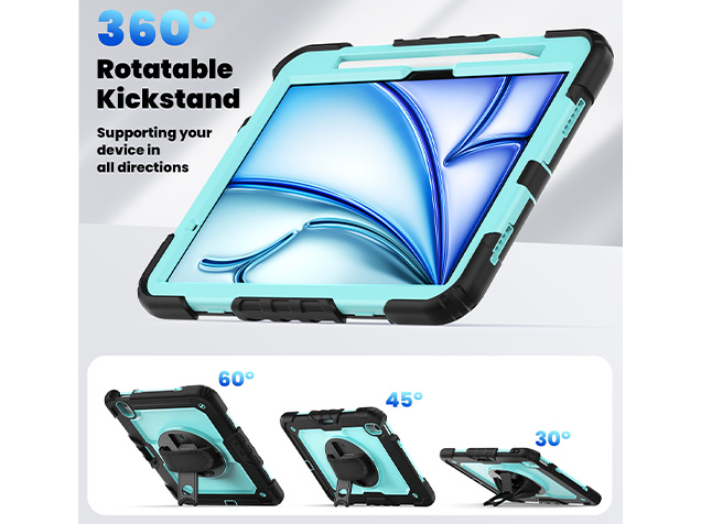 Rugged Impact Case with Strap for iPad Air 11 (2026) - Turquoise
