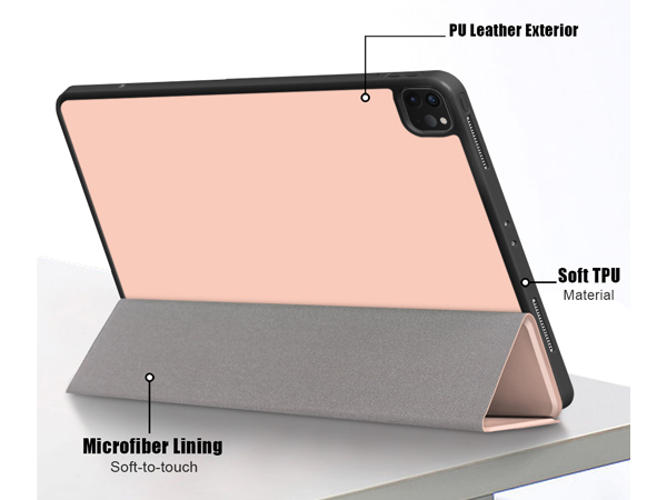 Synthetic Leather Flip Case with Stand for iPad Air 13 inch (2026) - Apricot Leather Flip Case