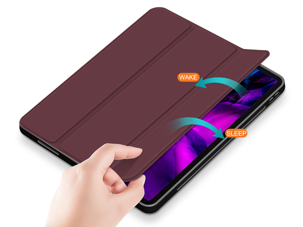 Synthetic Leather Flip Case with Stand for iPad Air 13 inch (2026) - Burgundy