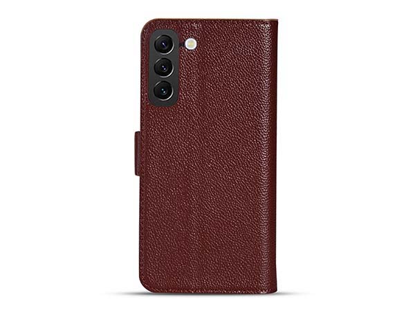 Premium Leather Wallet Case for Samsung Galaxy S26 - Rosewood Leather Wallet Case