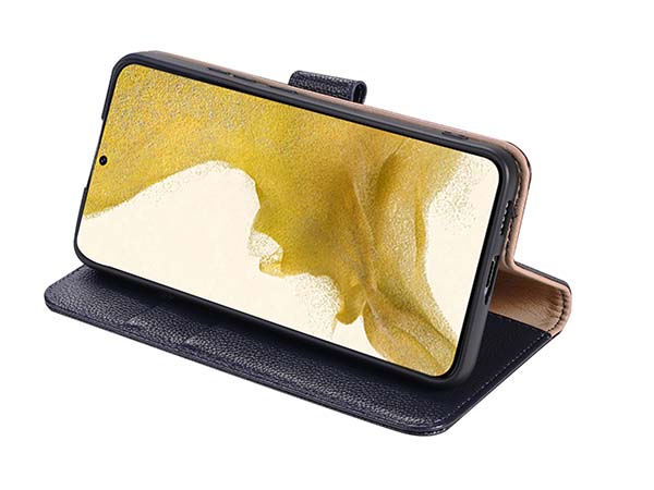 Premium Leather Wallet Case for Samsung Galaxy S26+ - Midnight Blue