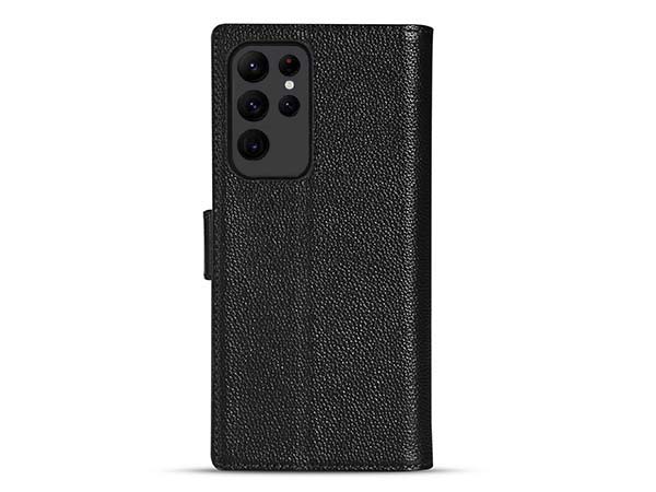 Premium Leather Wallet Case for Samsung Galaxy S26 Ultra - Black Leather Wallet Case