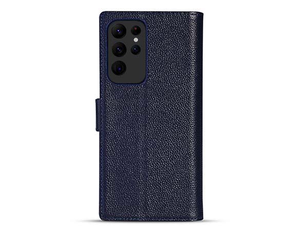 Premium Leather Wallet Case for Samsung Galaxy S26 Ultra - Midnight Blue Leather Wallet Case