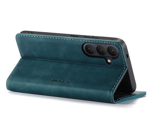 CaseMe Slim Synthetic Leather Wallet Case with Stand for Samsung Galaxy S26 - Teal
