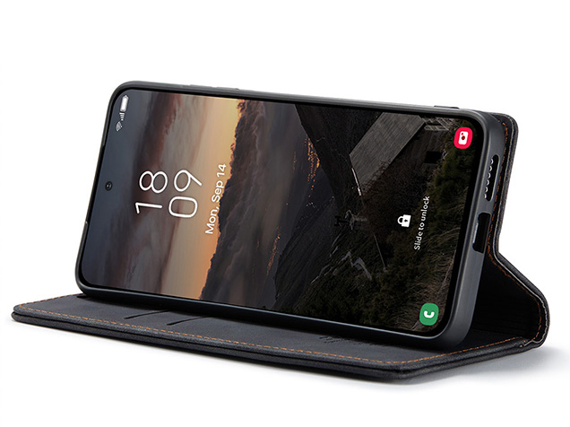 CaseMe Slim Synthetic Leather Wallet Case with Stand for Samsung Galaxy S26+ - Charcoal