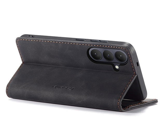 CaseMe Slim Synthetic Leather Wallet Case with Stand for Samsung Galaxy S26+ - Charcoal