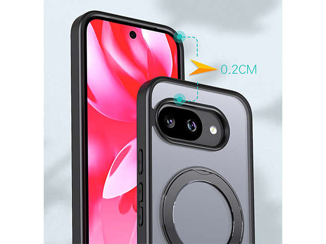 Magnetic Ring Stand Case for Google Pixel 10a - Black