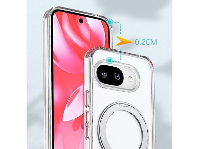 Magnetic Ring Stand Case for Google Pixel 10a - Silver