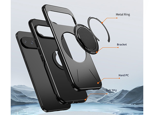Impact Case with Ring for Google Pixel 9 Pro - Black