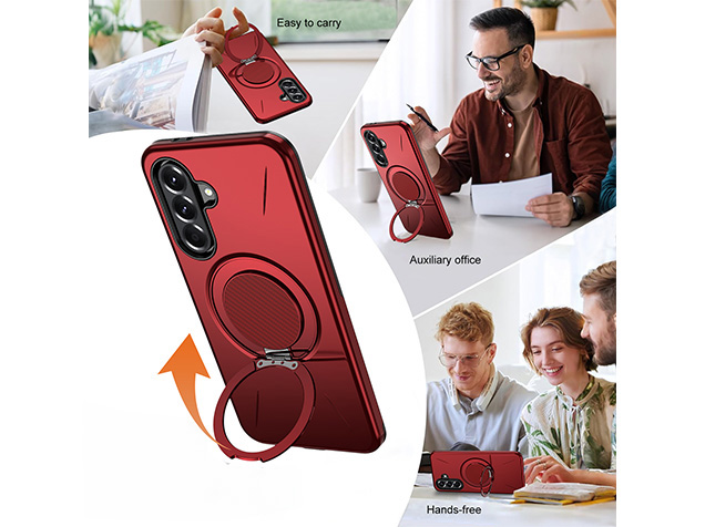 Impact Case with Ring for Samsung Galaxy A37 - Red