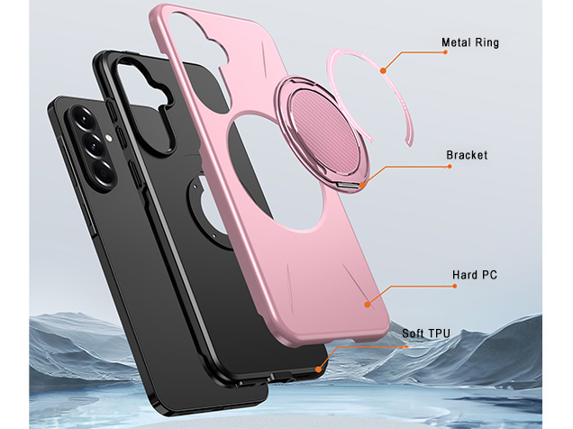 Impact Case with Ring for Samsung Galaxy A57 - Pink