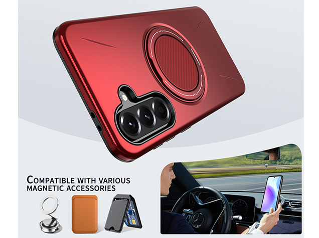 Impact Case with Ring for Samsung Galaxy A57 - Red