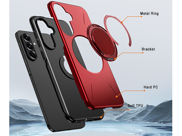 Impact Case with Ring for Samsung Galaxy A57 - Red