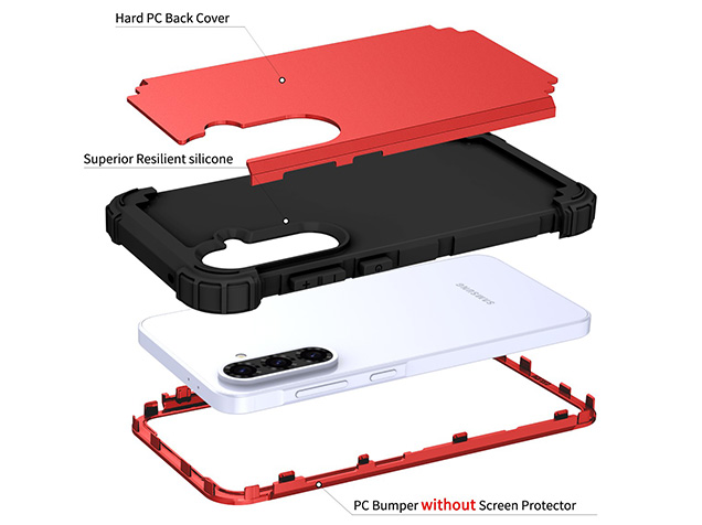 Defender Case for the Samsung Galaxy A57 - Red