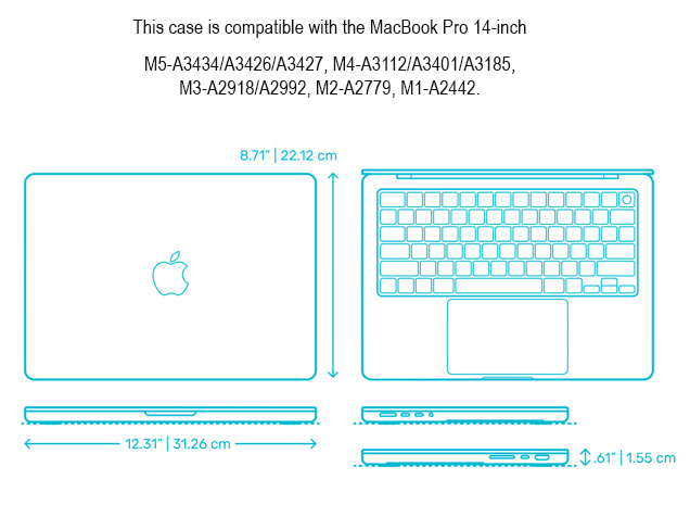 Woven Fabric Laptop Shell for MacBook Pro 14 inch - Grey