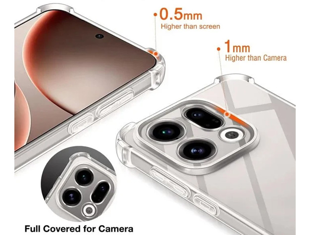 Gel Case with Bumper Edges for OPPO Find X9 - Clear
