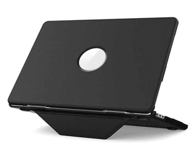 Synthetic Leather Laptop Shell for MacBook Air 13 inch - Black Hard Case