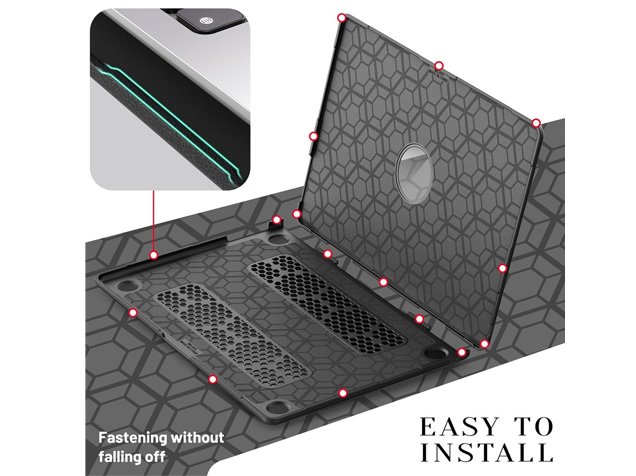 Synthetic Leather Laptop Shell for MacBook Air 15 inch - Black
