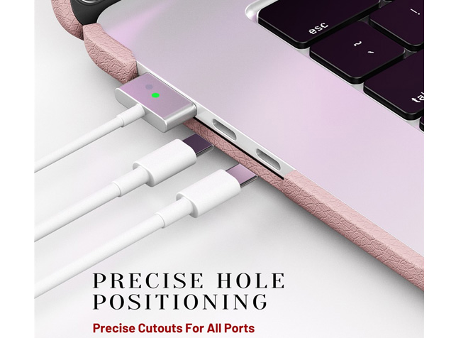 Synthetic Leather Laptop Shell for MacBook Air 15 inch - Pink